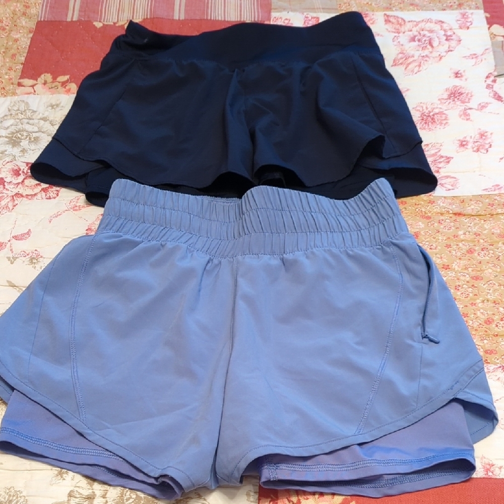 Avia Women's Dark and Light Blue Athletic Shorts